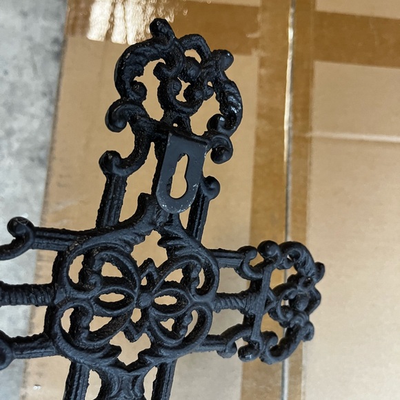 Decorative Black Iron Wall Cross - Picture 3 of 4